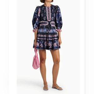 FARM Rio Navy and Pink Paisley Floral Mini Dress